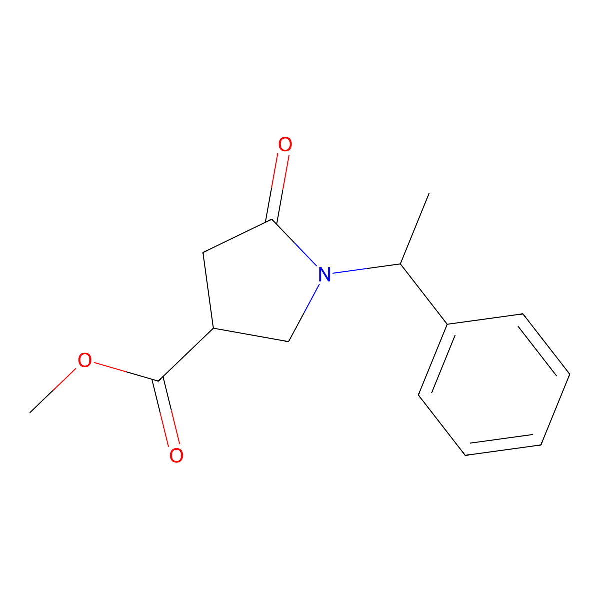 Methyl 5-oxo-1-[(1R)-1-phenylethyl]pyrrolidine-3-carboxylate molecular structure, CAS 1820598-69-3