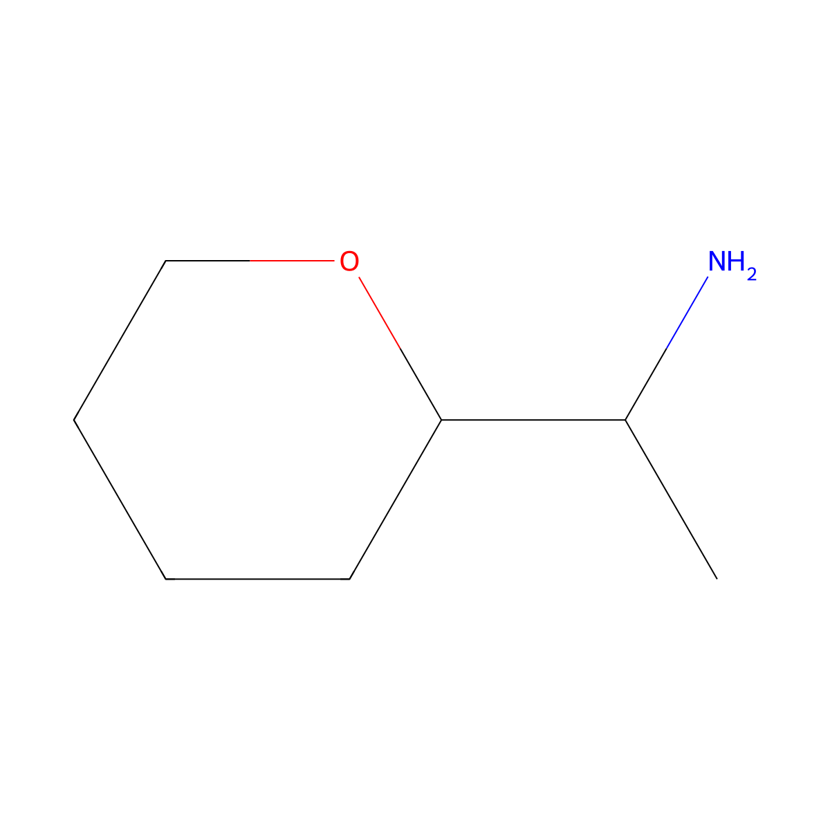 (1R)-1-(Tetrahydro-2H-pyran-2-yl)ethan-1-amine molecular structure, CAS 1820598-78-4