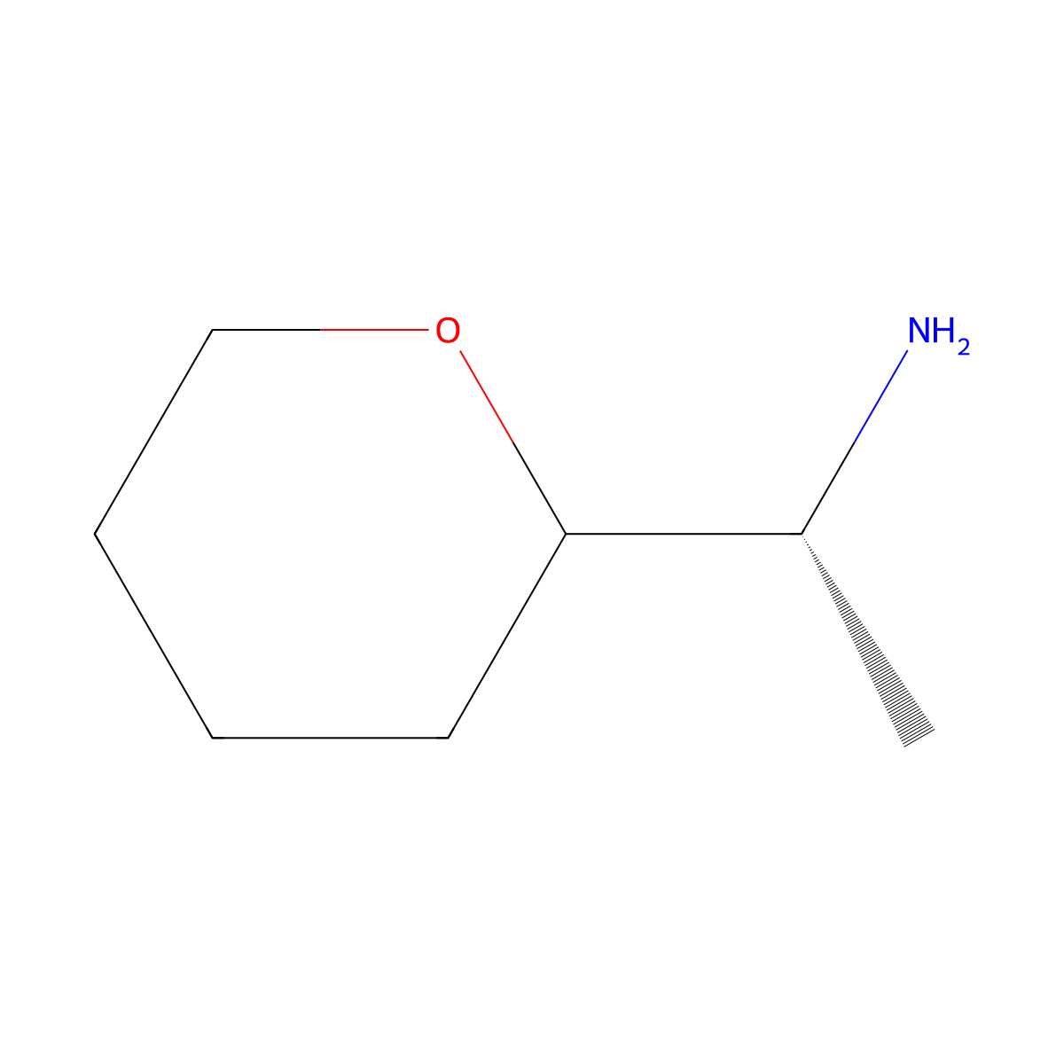 (1R)-1-(Tetrahydro-2H-pyran-2-yl)ethan-1-amine molecular structure, CAS 1820598-78-4
