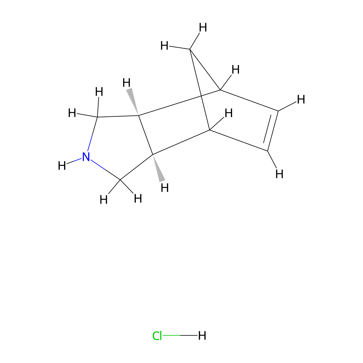(2R,6S)-4-Azatricyclo[5.2.1.0,2,6]dec-8-ene hydrochloride molecular structure, CAS 1820598-86-4