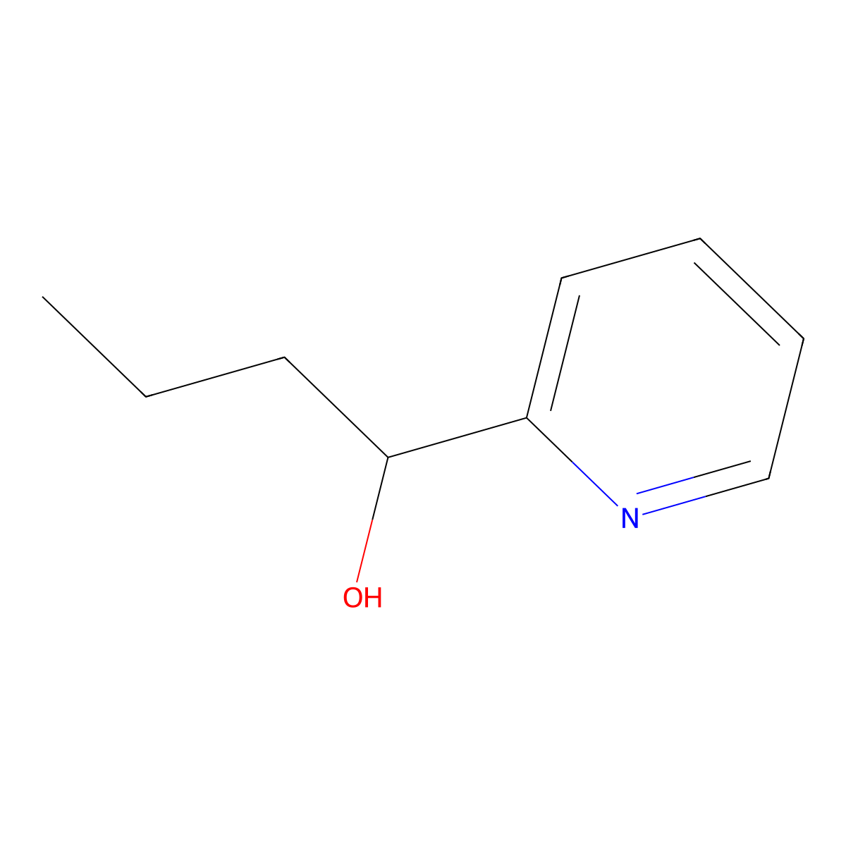 1-(Pyridin-2-yl)butan-1-ol molecular structure, CAS 18206-85-4