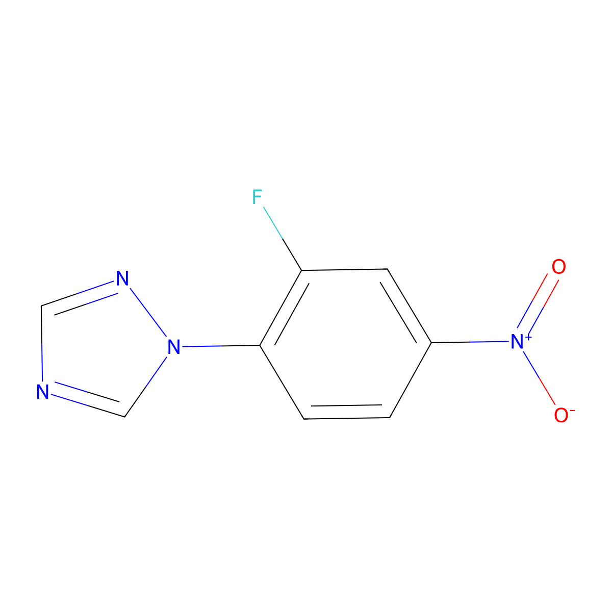 3-Fluoro-1-nitro-4-(1H-1,2,4-triazol-1-yl)benzene molecular structure, CAS 182060-01-1