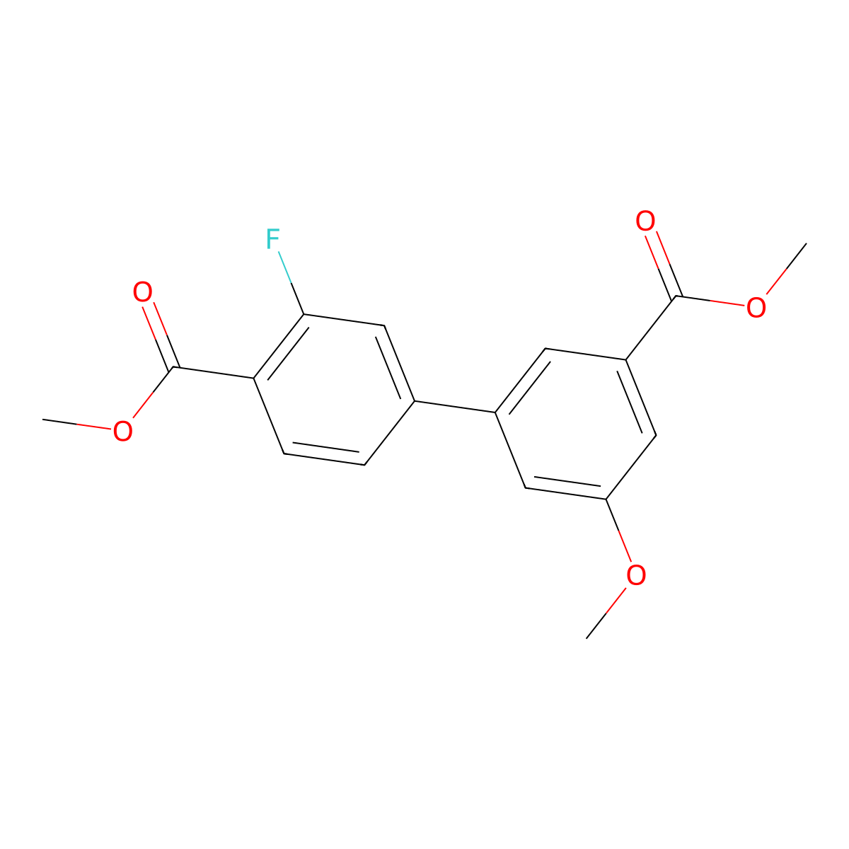Methyl 2-fluoro-4-[3-methoxy-5-(methoxycarbonyl)phenyl]benzoate molecular structure, CAS 1820603-46-0