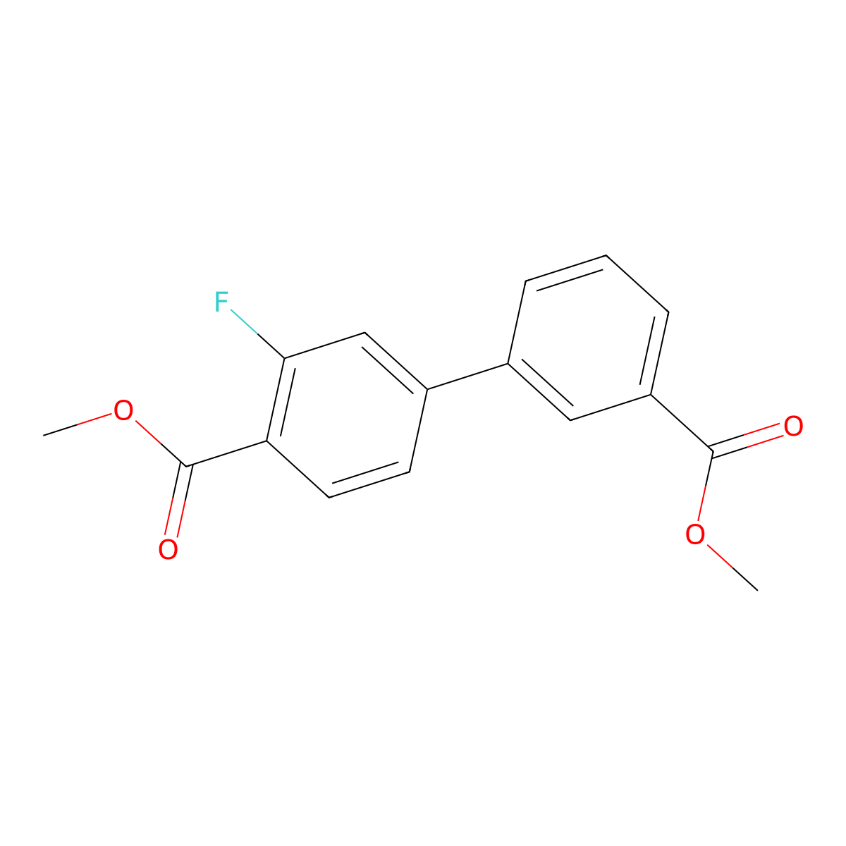 Methyl 2-fluoro-4-[3-(methoxycarbonyl)phenyl]benzoate molecular structure, CAS 1820603-48-2