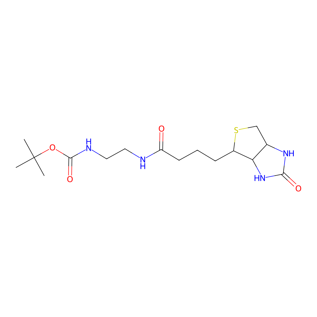 tert-Butyl N-[2-(4-{2-oxo-hexahydrothieno[3,4-d]imidazolidin-4-yl}butanamido)ethyl]carbamate molecular structure, CAS 1820603-73-3