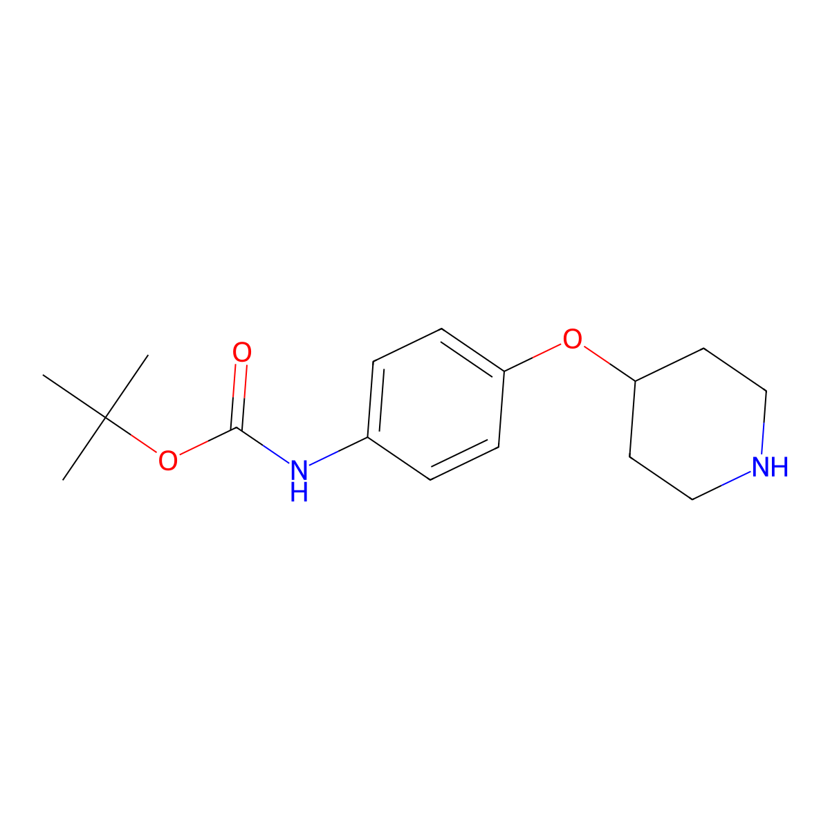 tert-Butyl (4-(piperidin-4-yloxy)phenyl)carbamate molecular structure, CAS 1820604-09-8