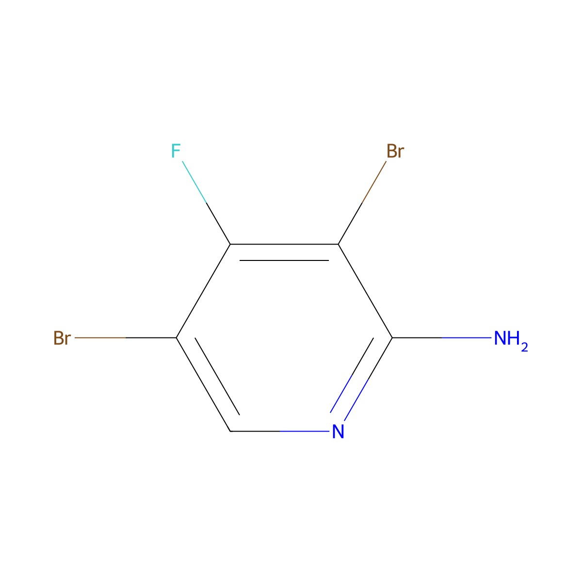 3,5-Dibromo-4-fluoropyridin-2-amine molecular structure, CAS 1820604-11-2
