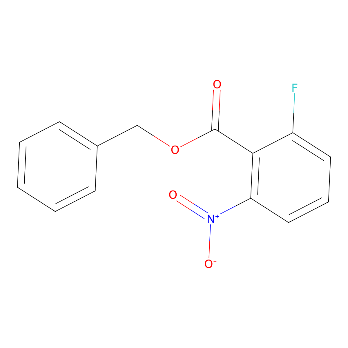 Benzyl 2-fluoro-6-nitrobenzoate molecular structure, CAS 1820604-19-0
