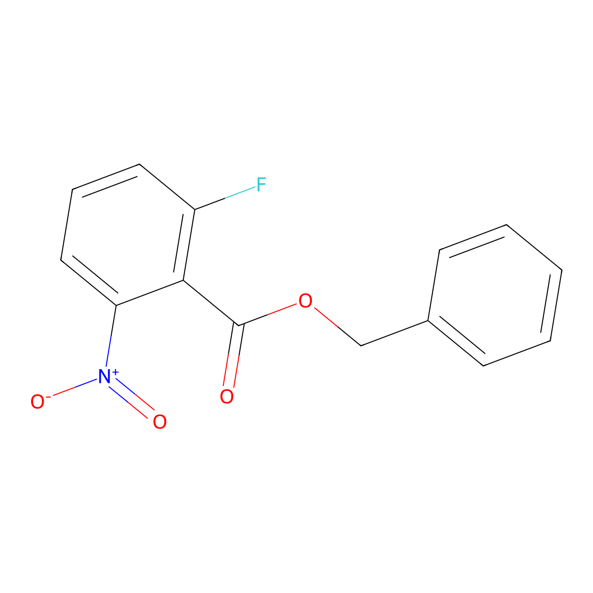 Benzyl 2-fluoro-6-nitrobenzoate molecular structure, CAS 1820604-19-0
