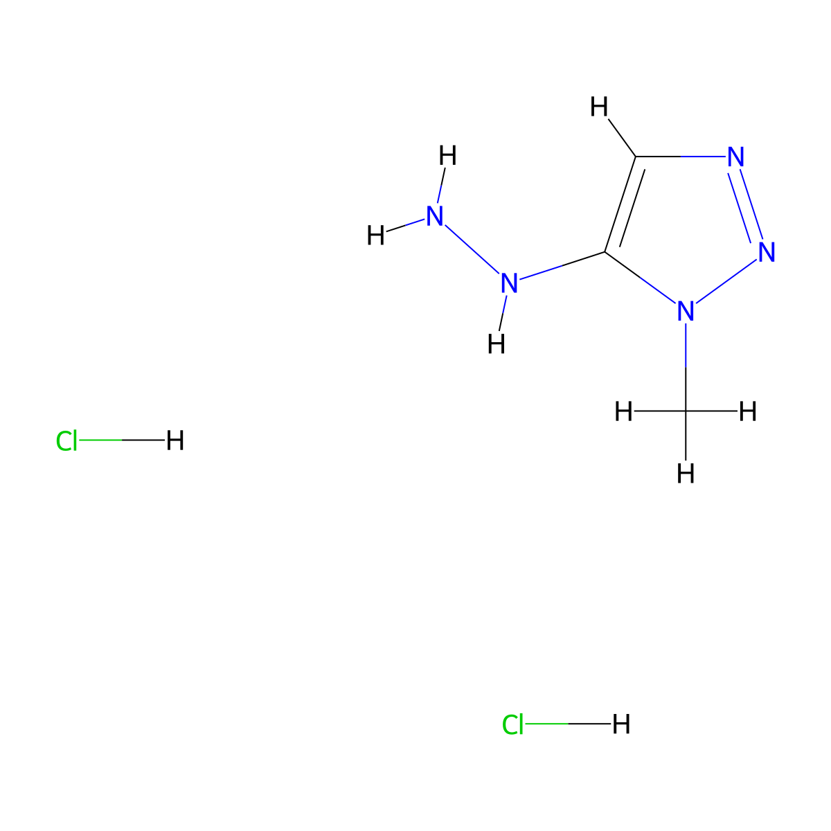 5-hydrazinyl-1-methyl-1H-1,2,3-triazole dihydrochloride molecular structure, CAS 1820604-39-4