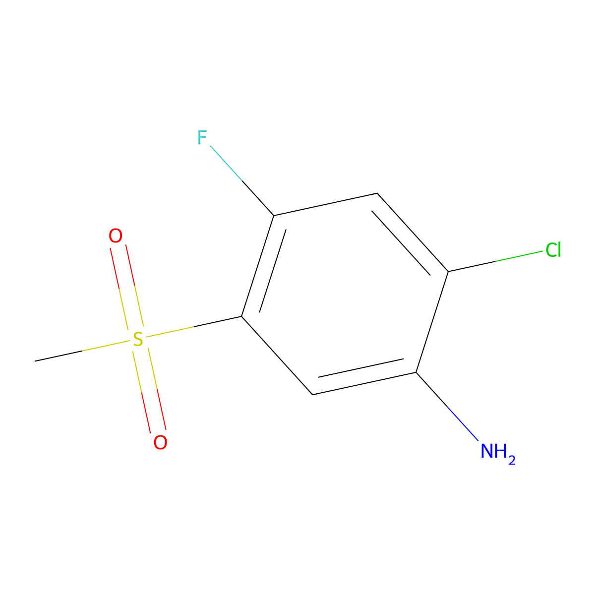 2-Chloro-4-fluoro-5-methanesulfonylaniline molecular structure, CAS 1820604-47-4