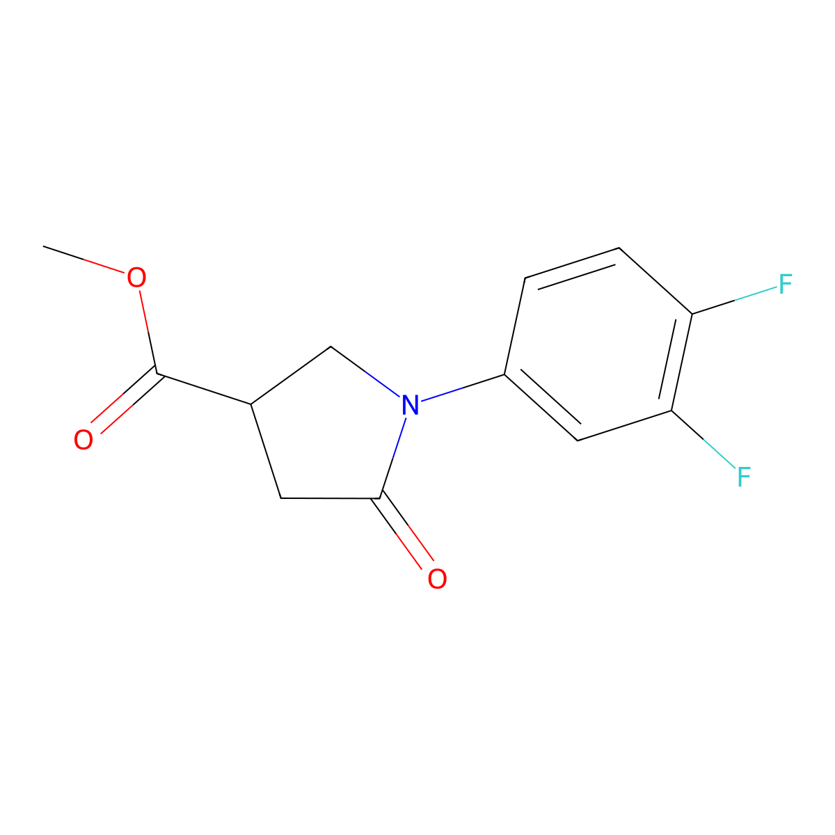 Methyl 1-(3,4-difluorophenyl)-5-oxopyrrolidine-3-carboxylate molecular structure, CAS 1820604-85-0