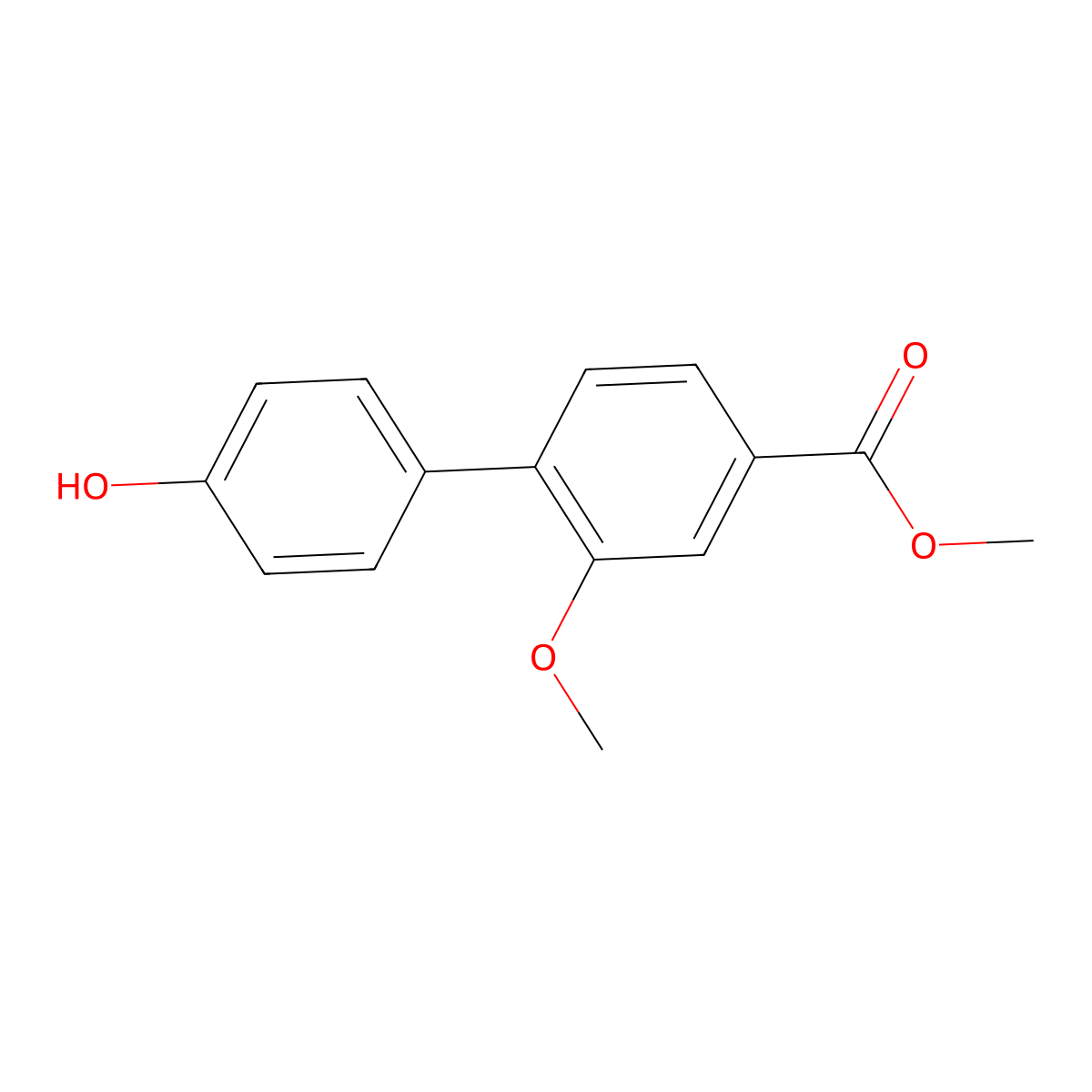 Methyl 4-(4-hydroxyphenyl)-3-methoxybenzoate molecular structure, CAS 1820605-03-5
