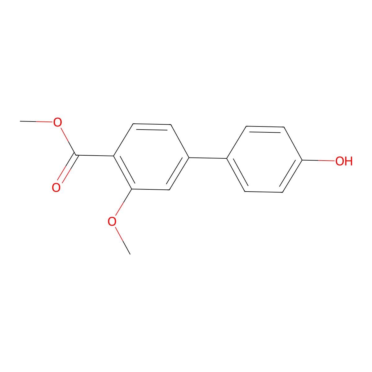 Methyl 4-(4-hydroxyphenyl)-2-methoxybenzoate molecular structure, CAS 1820605-04-6