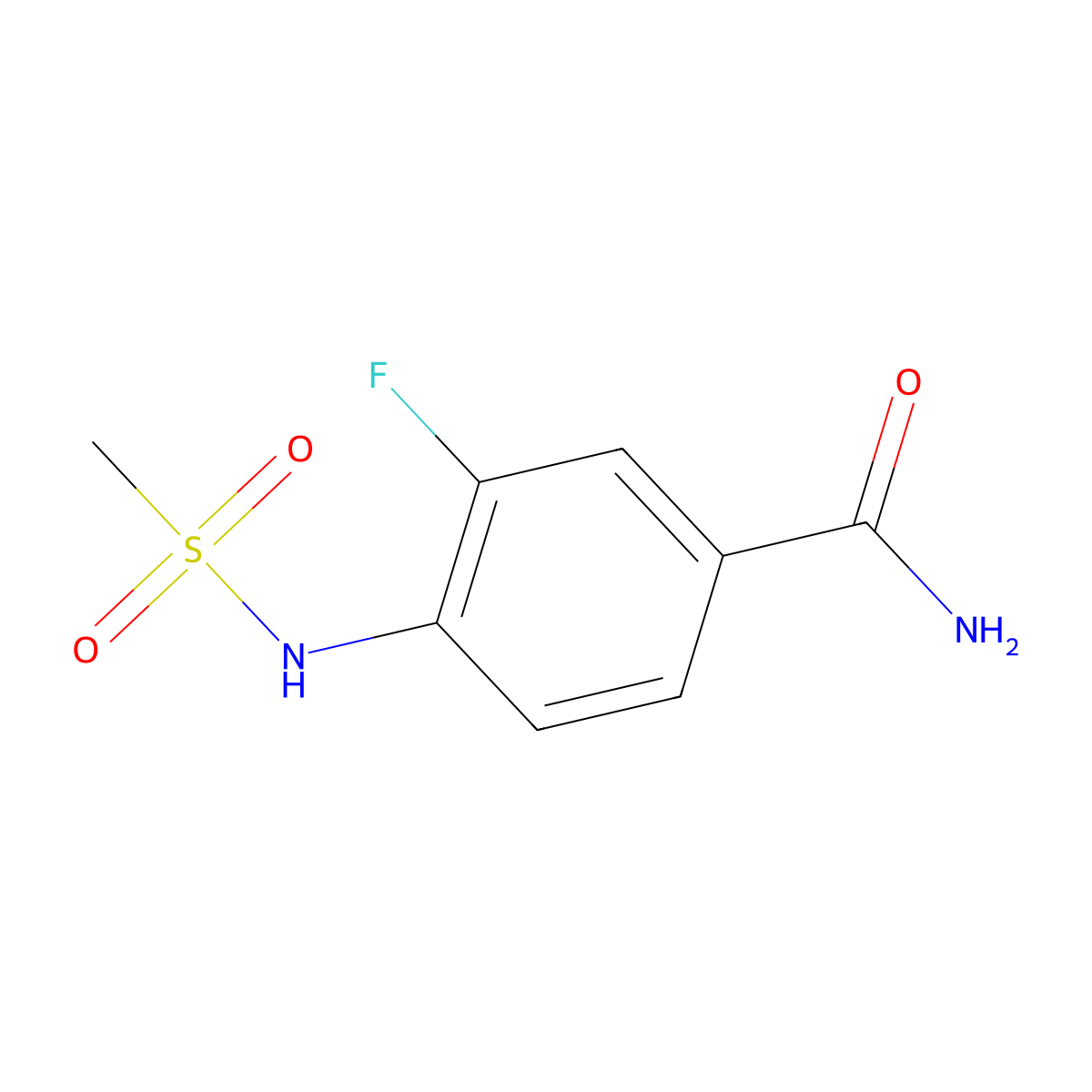 3-Fluoro-4-methanesulfonamidobenzamide molecular structure, CAS 1820605-06-8