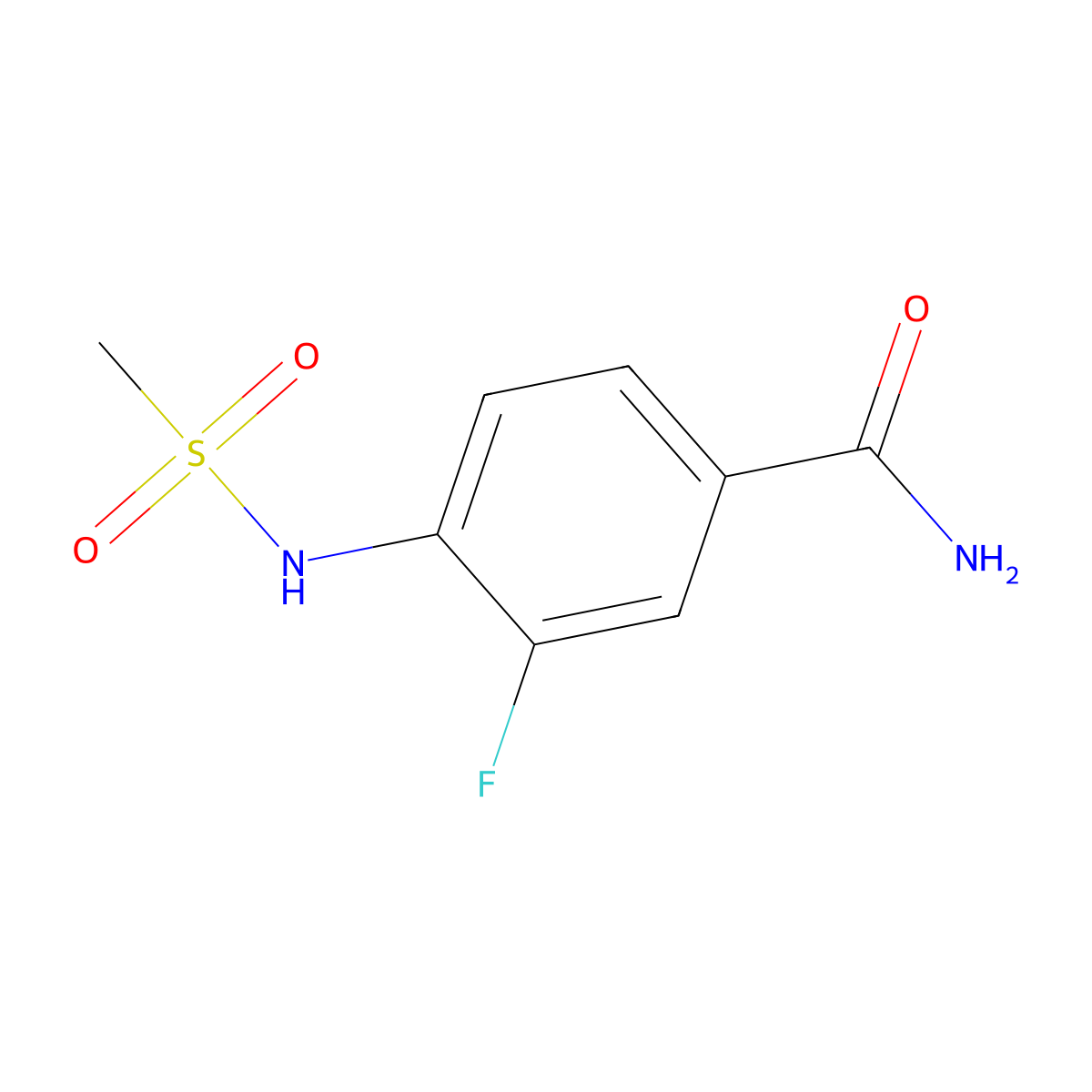 3-Fluoro-4-methanesulfonamidobenzamide molecular structure, CAS 1820605-06-8