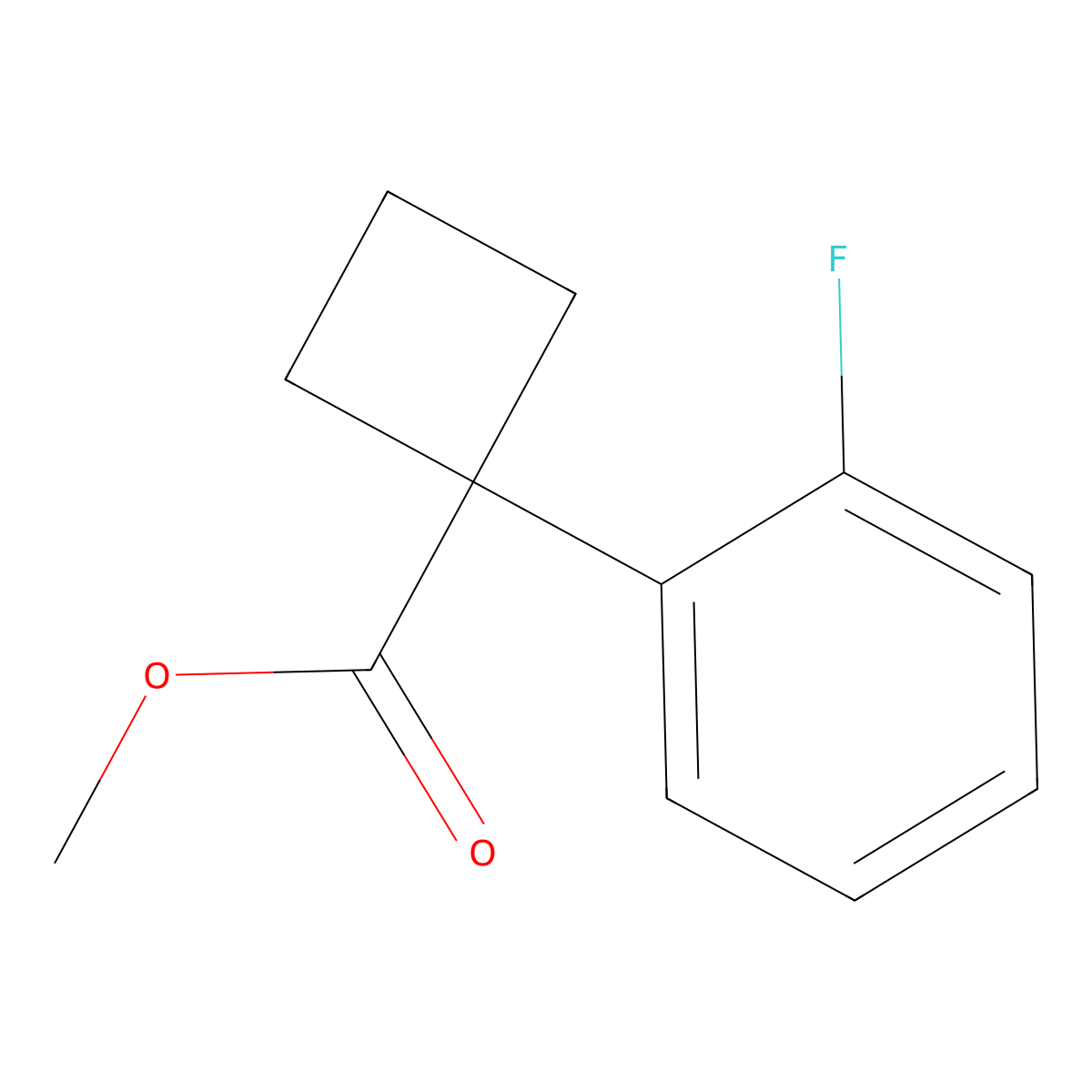 Methyl 1-(2-fluorophenyl)cyclobutane-1-carboxylate molecular structure, CAS 1820605-08-0