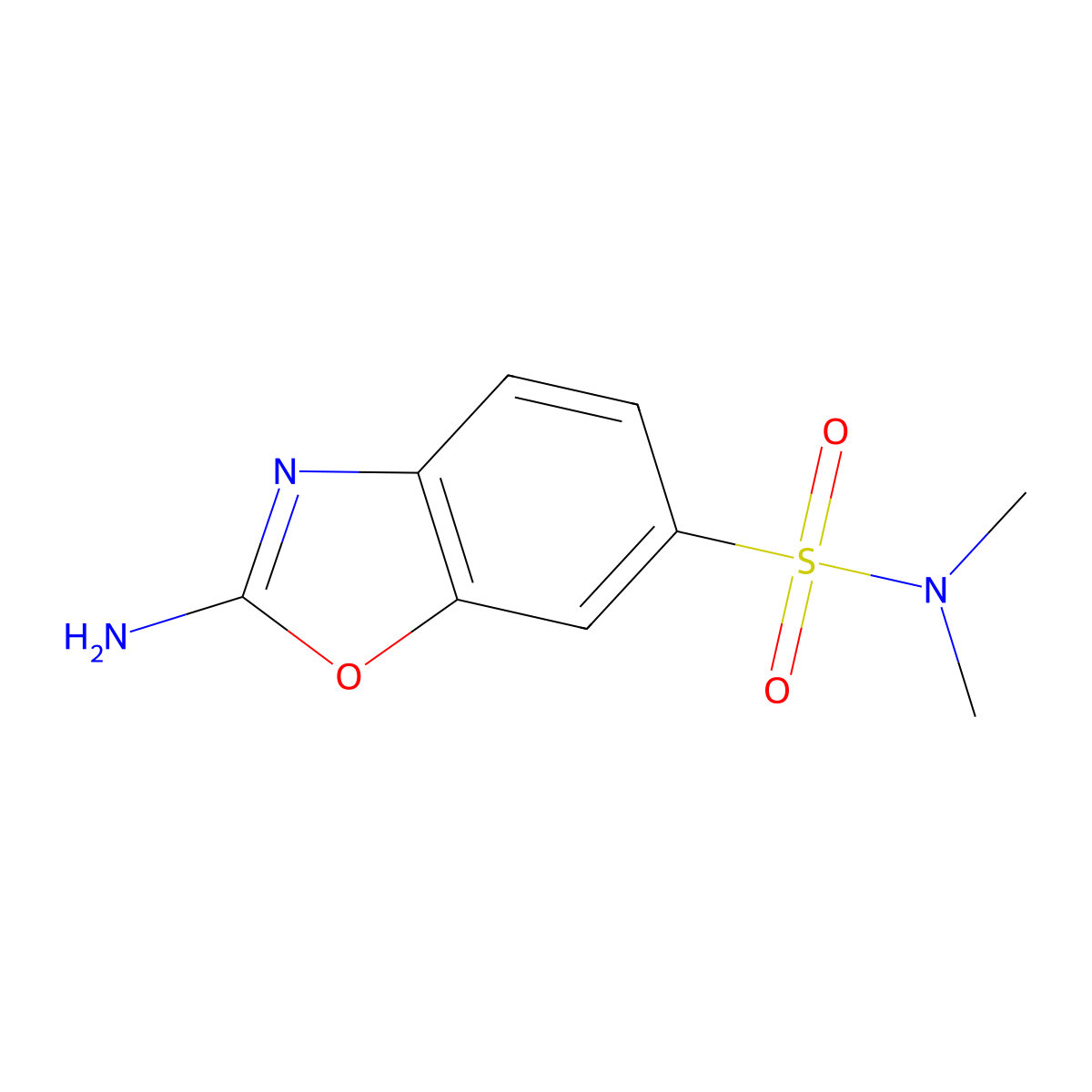 2-Amino-N,N-dimethyl-1,3-benzoxazole-6-sulfonamide molecular structure, CAS 1820605-24-0