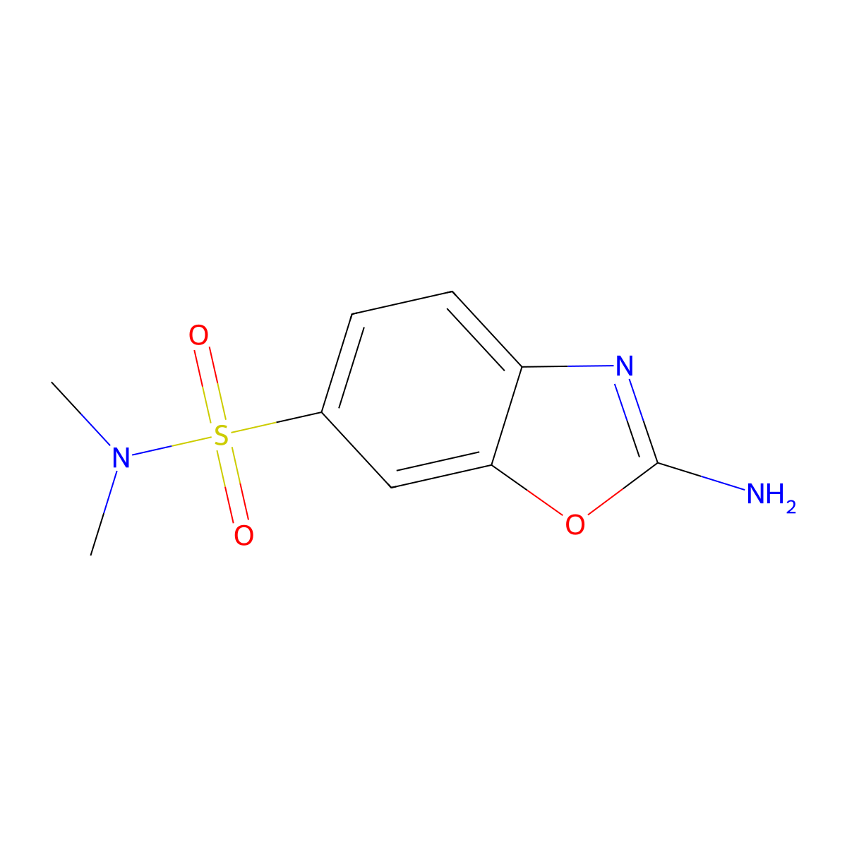 2-Amino-N,N-dimethyl-1,3-benzoxazole-6-sulfonamide molecular structure, CAS 1820605-24-0
