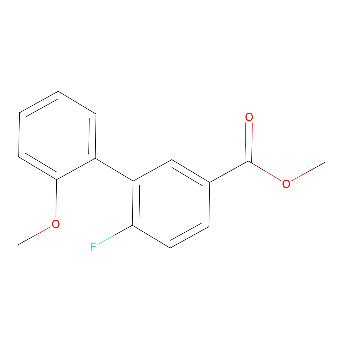 Methyl 4-fluoro-3-(2-methoxyphenyl)benzoate molecular structure, CAS 1820605-29-5