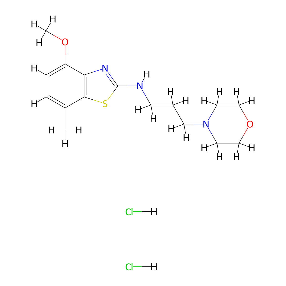 4-methoxy-7-methyl-N-(3-morpholinopropyl)benzo[d]thiazol-2-amine dihydrochloride molecular structure, CAS 1820607-02-0