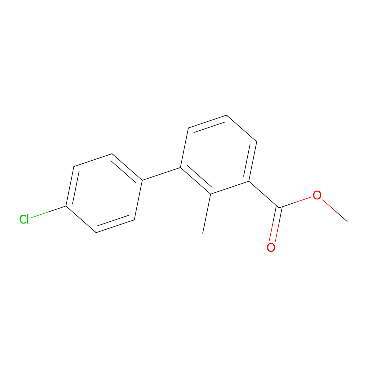 Methyl 3-(4-chlorophenyl)-2-methylbenzoate molecular structure, CAS 1820607-07-5