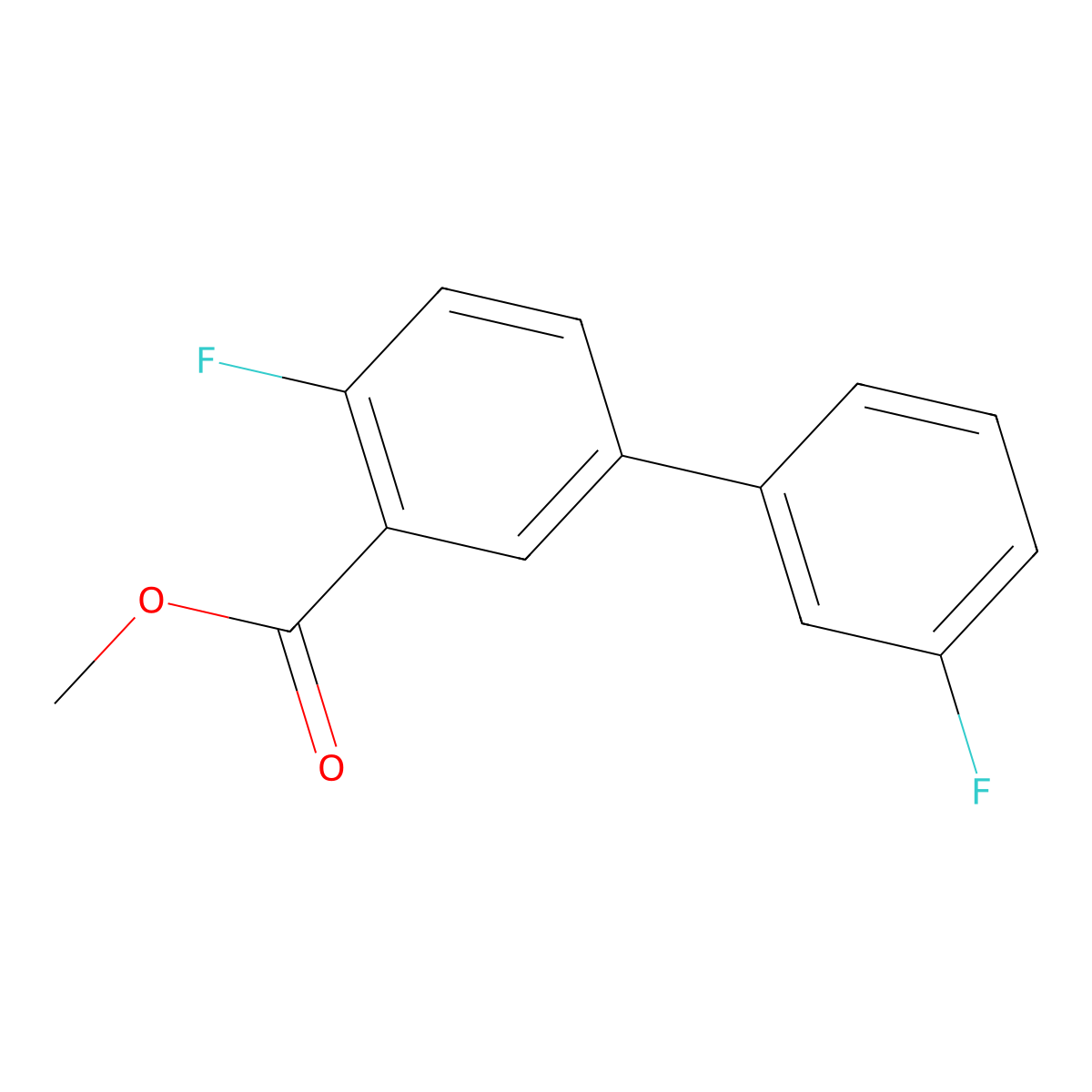 Methyl 2-fluoro-5-(3-fluorophenyl)benzoate molecular structure, CAS 1820607-12-2