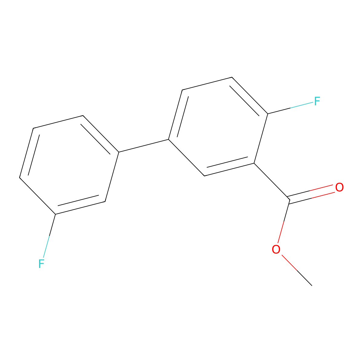 Methyl 2-fluoro-5-(3-fluorophenyl)benzoate molecular structure, CAS 1820607-12-2