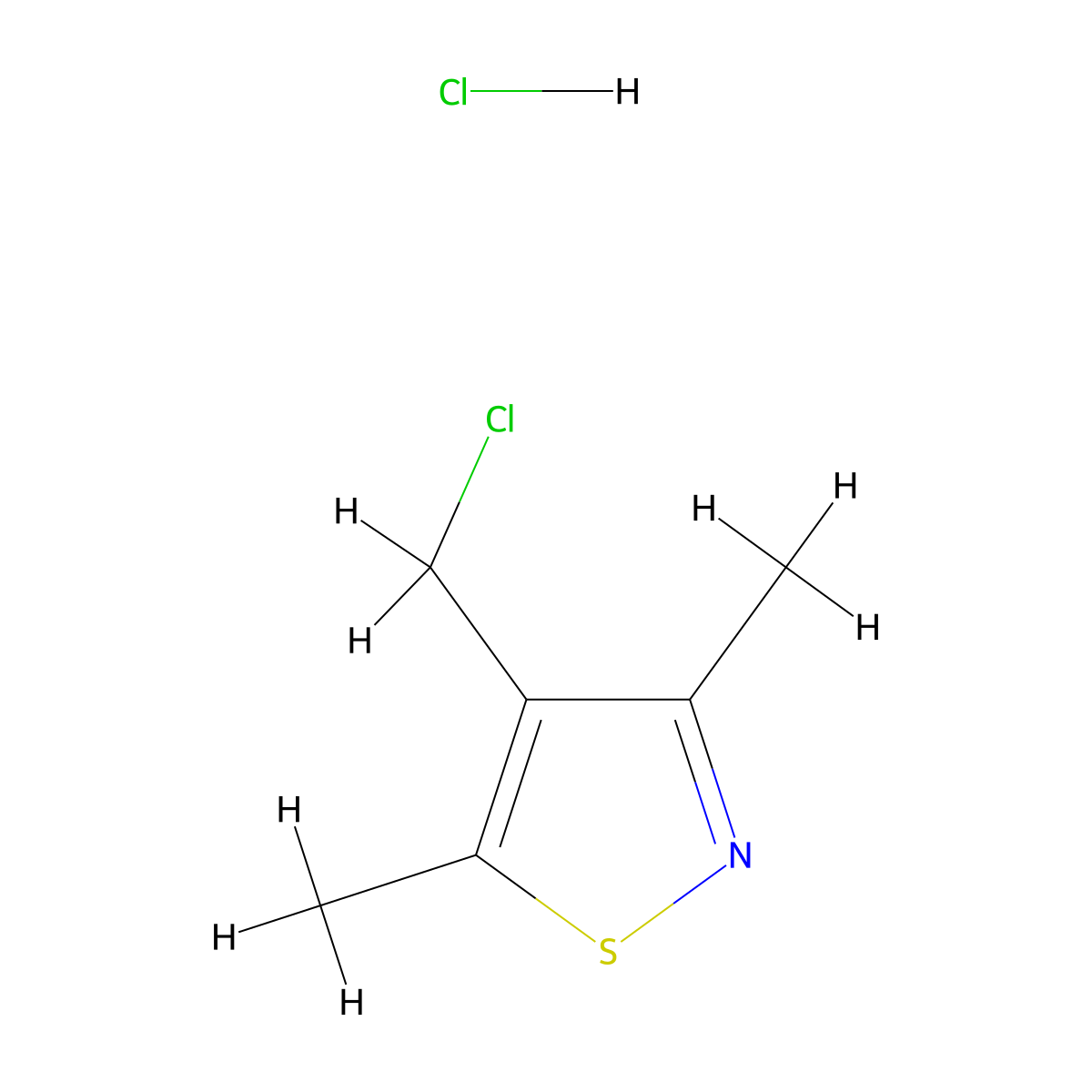 4-(Chloromethyl)-3,5-dimethyl-1,2-thiazole hydrochloride molecular structure, CAS 1820607-15-5