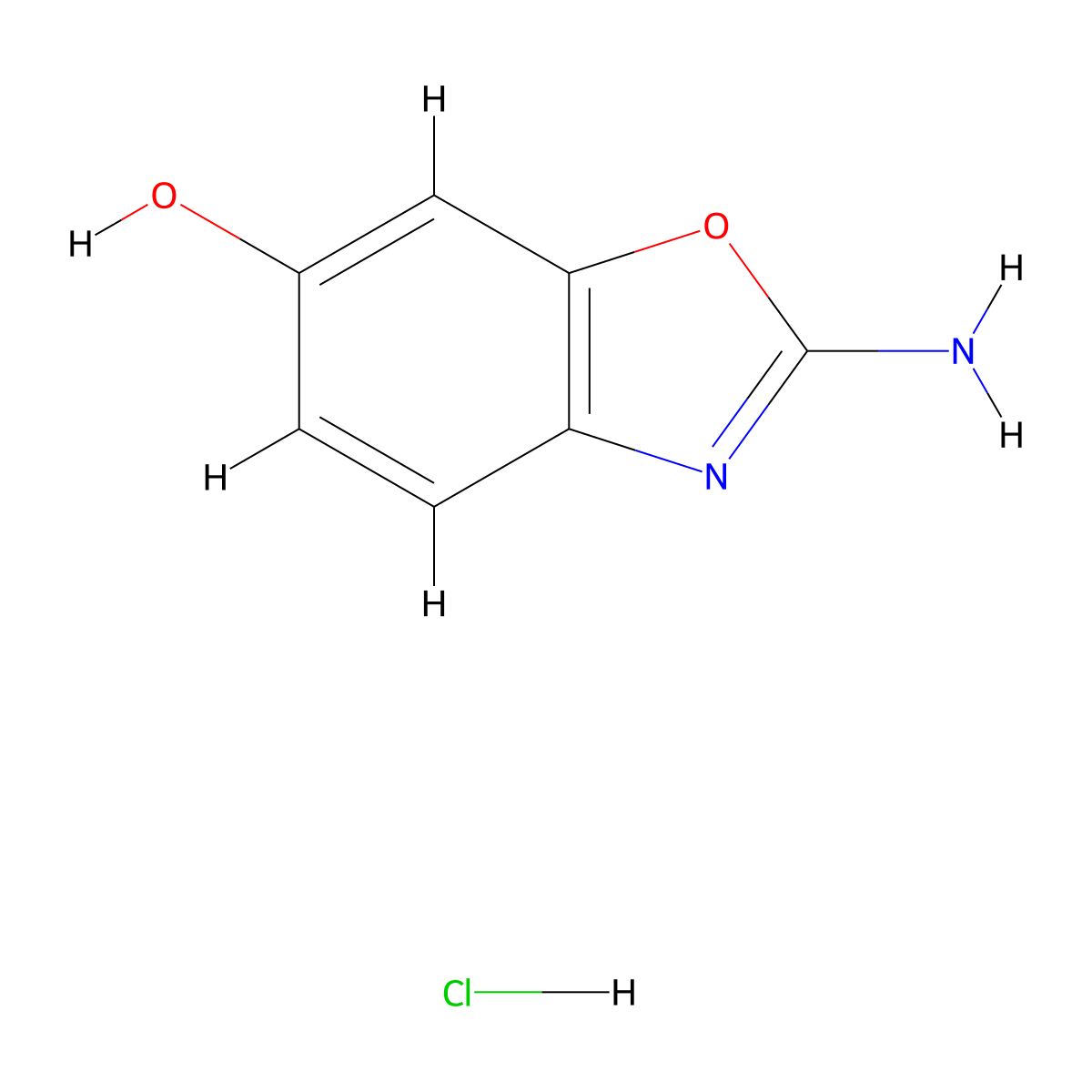 2-Amino-1,3-benzoxazol-6-OL hydrochloride molecular structure, CAS 1820607-18-8