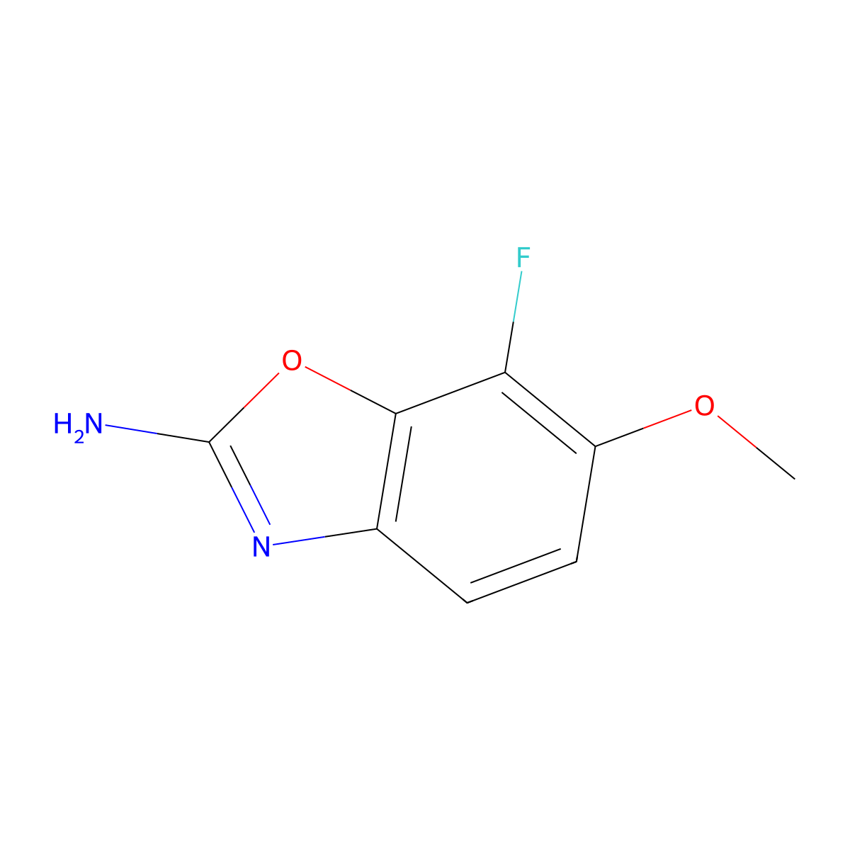 7-Fluoro-6-methoxy-1,3-benzoxazol-2-amine molecular structure, CAS 1820607-19-9