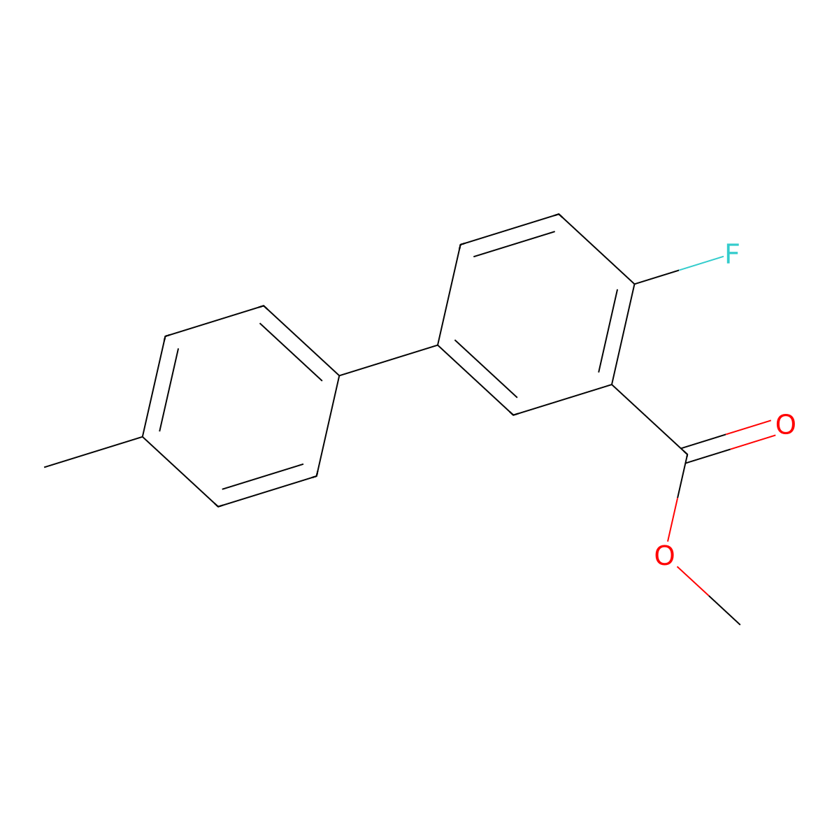 Methyl 2-fluoro-5-(4-methylphenyl)benzoate molecular structure, CAS 1820607-20-2