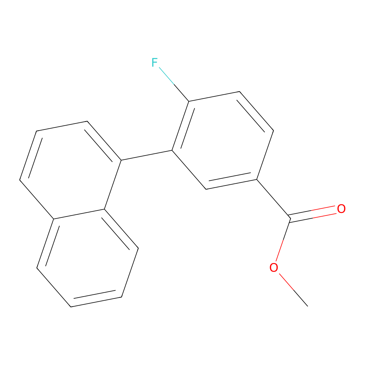 Methyl 4-fluoro-3-(naphthalen-1-YL)benzoate molecular structure, CAS 1820607-23-5