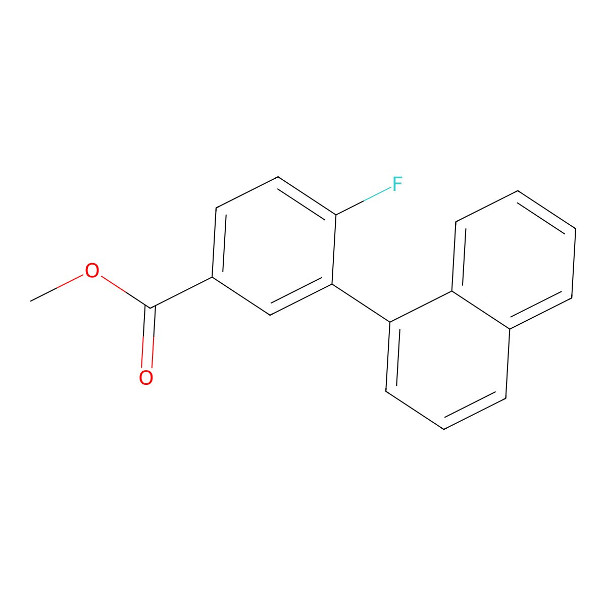 Methyl 4-fluoro-3-(naphthalen-1-YL)benzoate molecular structure, CAS 1820607-23-5