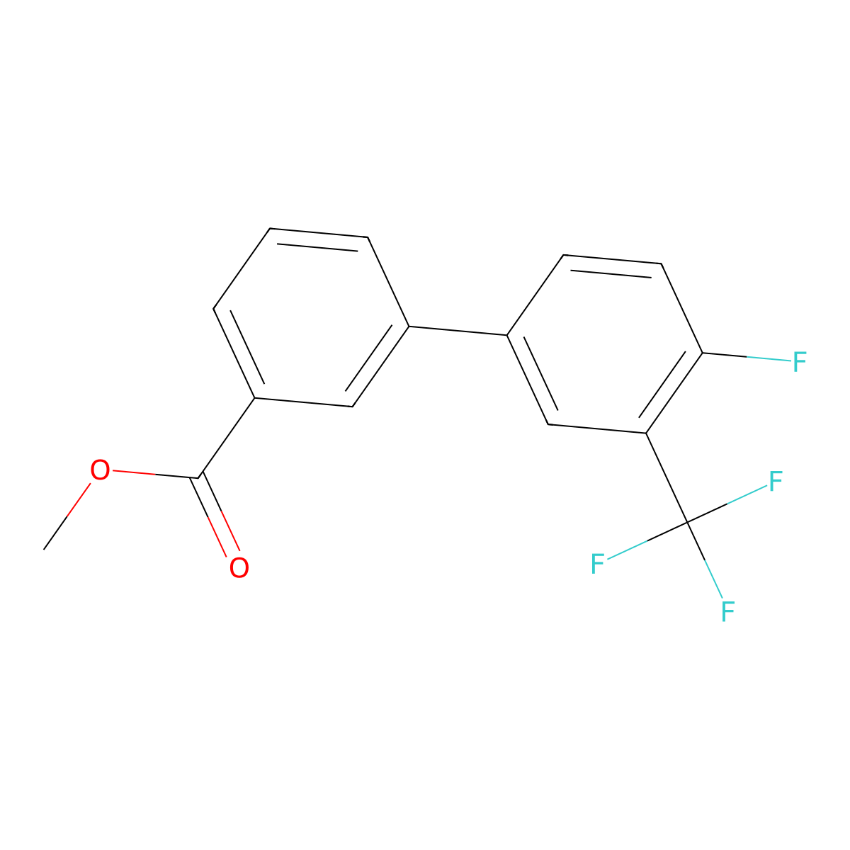 Methyl 3-[4-fluoro-3-(trifluoromethyl)phenyl]benzoate molecular structure, CAS 1820607-27-9