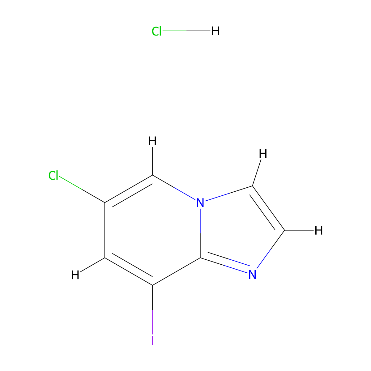6-Chloro-8-iodo-imidazo[1,2-a]pyridine HCl molecular structure, CAS 1820607-31-5
