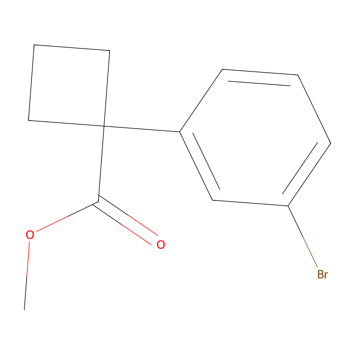 Methyl 1-(3-bromophenyl)cyclobutane-1-carboxylate molecular structure, CAS 1820607-51-9