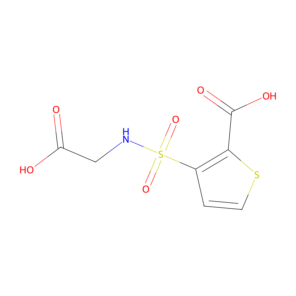 3-[(Carboxymethyl)sulfamoyl]thiophene-2-carboxylic acid molecular structure, CAS 1820607-57-5