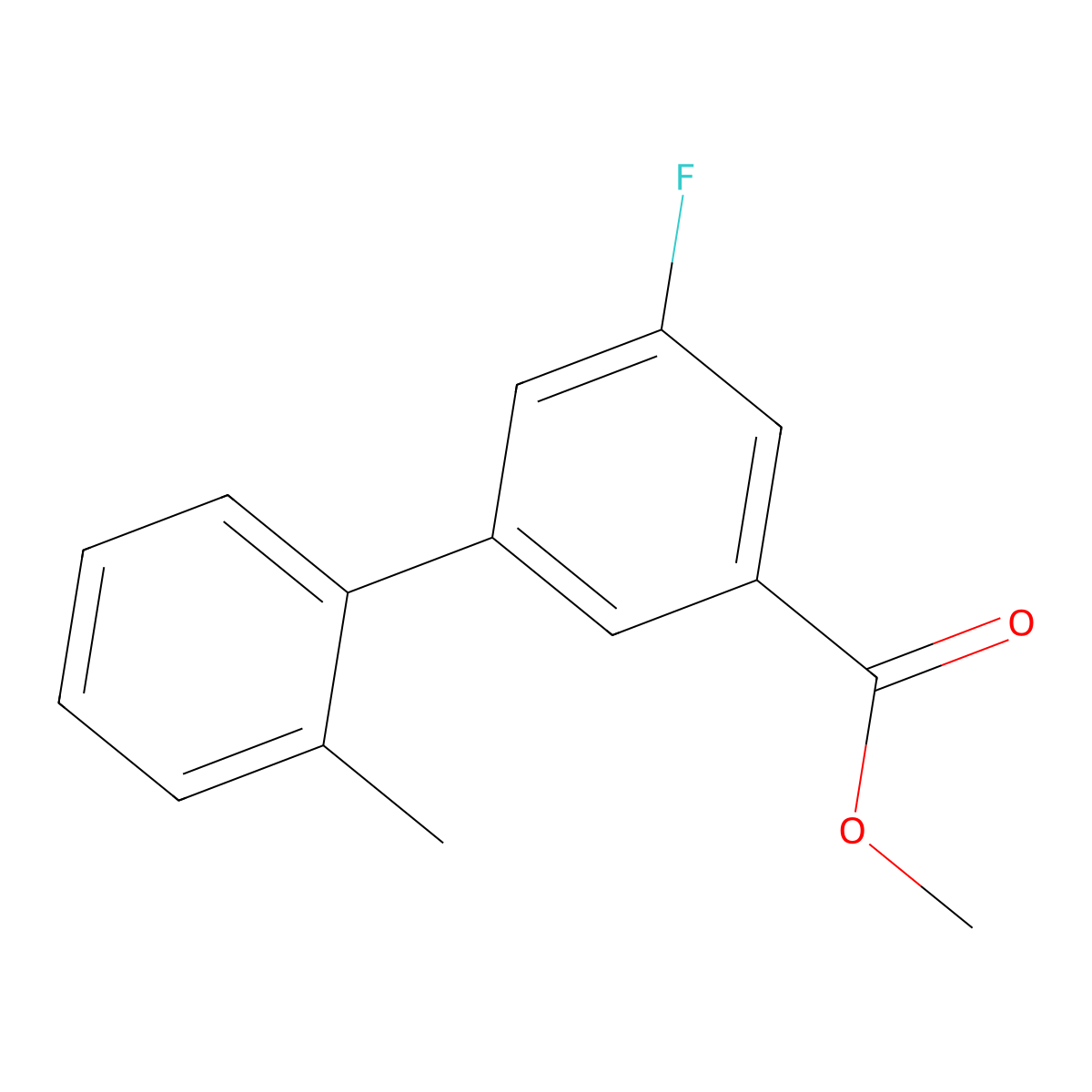 Methyl 3-fluoro-5-(2-methylphenyl)benzoate molecular structure, CAS 1820607-59-7