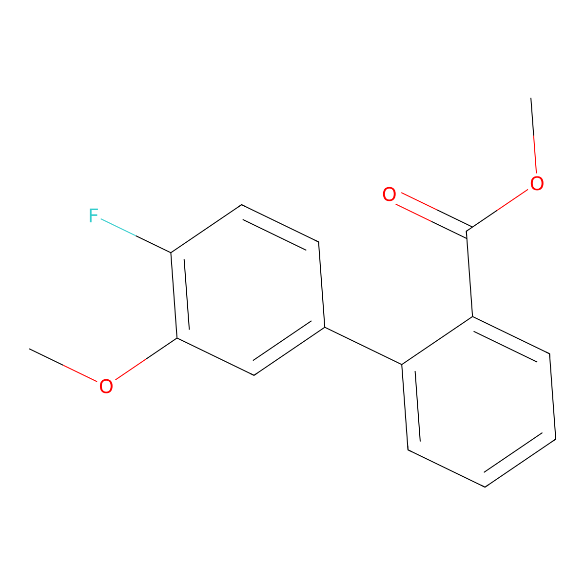 Methyl 2-(4-fluoro-3-methoxyphenyl)benzoate molecular structure, CAS 1820607-61-1