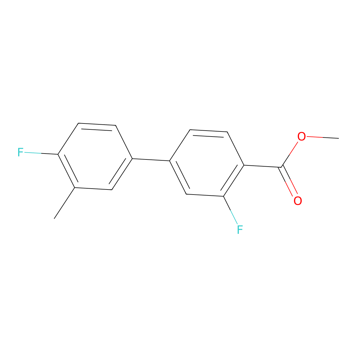 Methyl 2-fluoro-4-(4-fluoro-3-methylphenyl)benzoate molecular structure, CAS 1820607-69-9