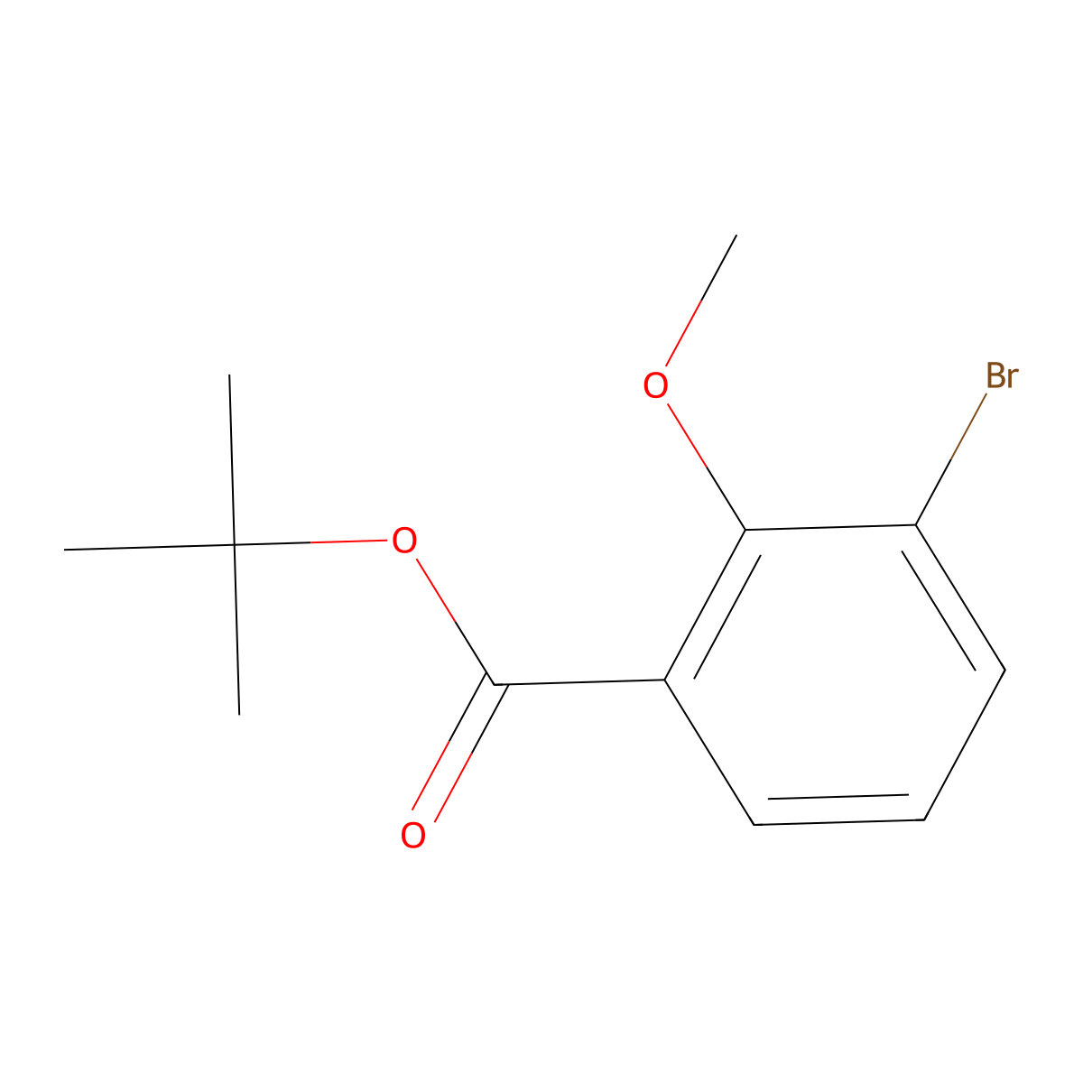 tert-Butyl 3-bromo-2-methoxybenzoate molecular structure, CAS 1820607-75-7
