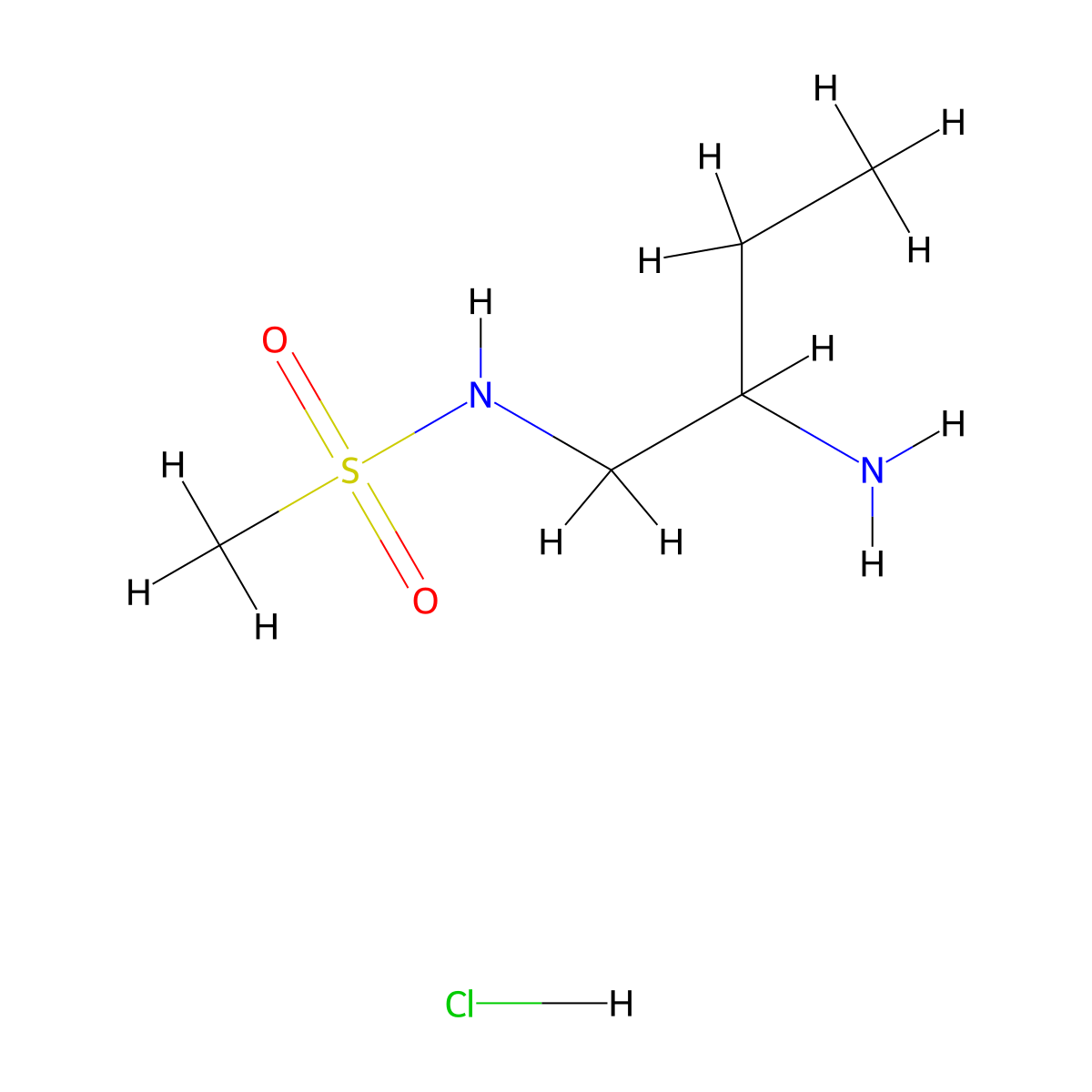 N-(2-aminobutyl)methanesulfonamide hydrochloride molecular structure, CAS 1820607-76-8