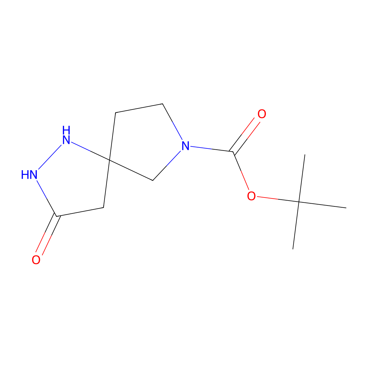 Tert-butyl 3-oxo-1,2,7-triazaspiro[4.4]nonane-7-carboxylate molecular structure, CAS 1820607-90-6