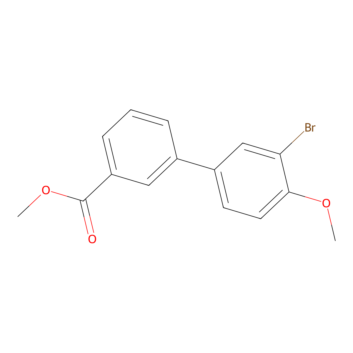 Methyl 3-(3-bromo-4-methoxyphenyl)benzoate molecular structure, CAS 1820608-00-1