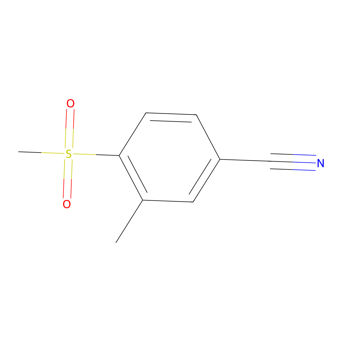 3-Methyl-4-(methylsulfonyl)benzonitrile molecular structure, CAS 1820608-05-6
