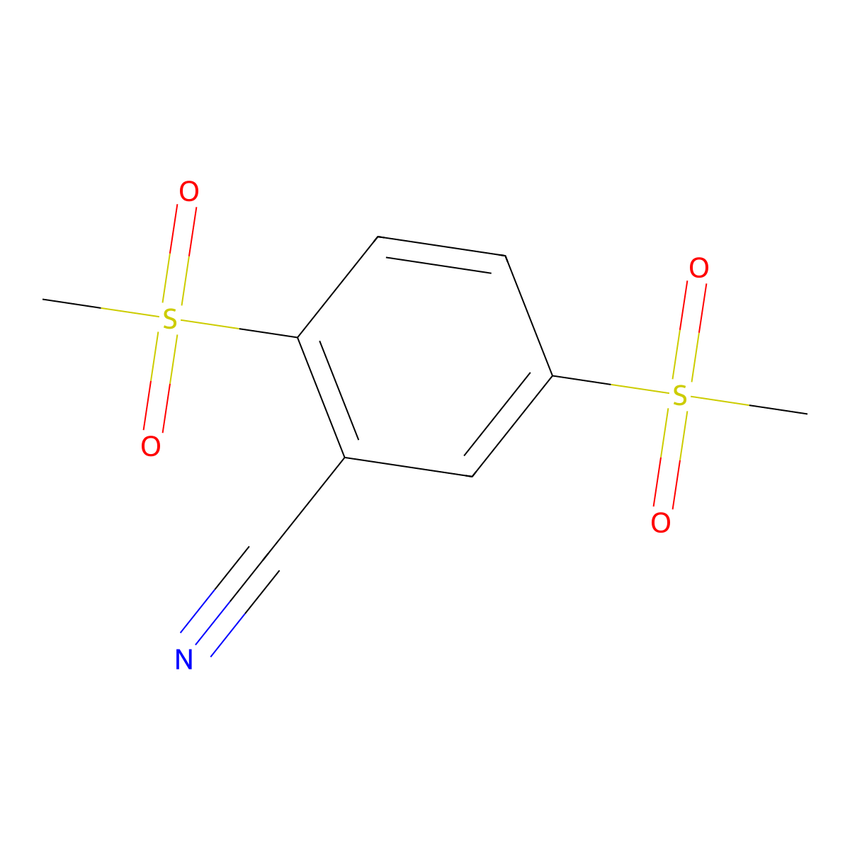 2,5-Bis(methylsulfonyl)benzonitrile molecular structure, CAS 1820608-13-6