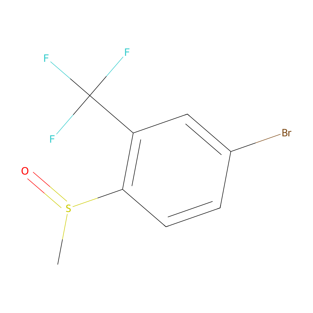 4-Bromo-1-(methylsulfinyl)-2-(trifluoromethyl)benzene molecular structure, CAS 1820608-23-8