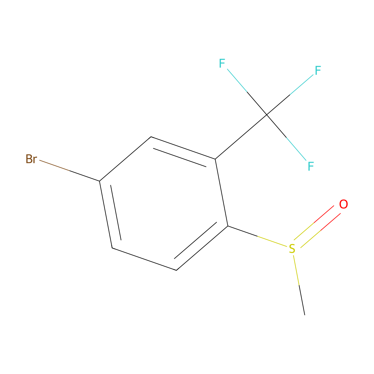 4-Bromo-1-(methylsulfinyl)-2-(trifluoromethyl)benzene molecular structure, CAS 1820608-23-8
