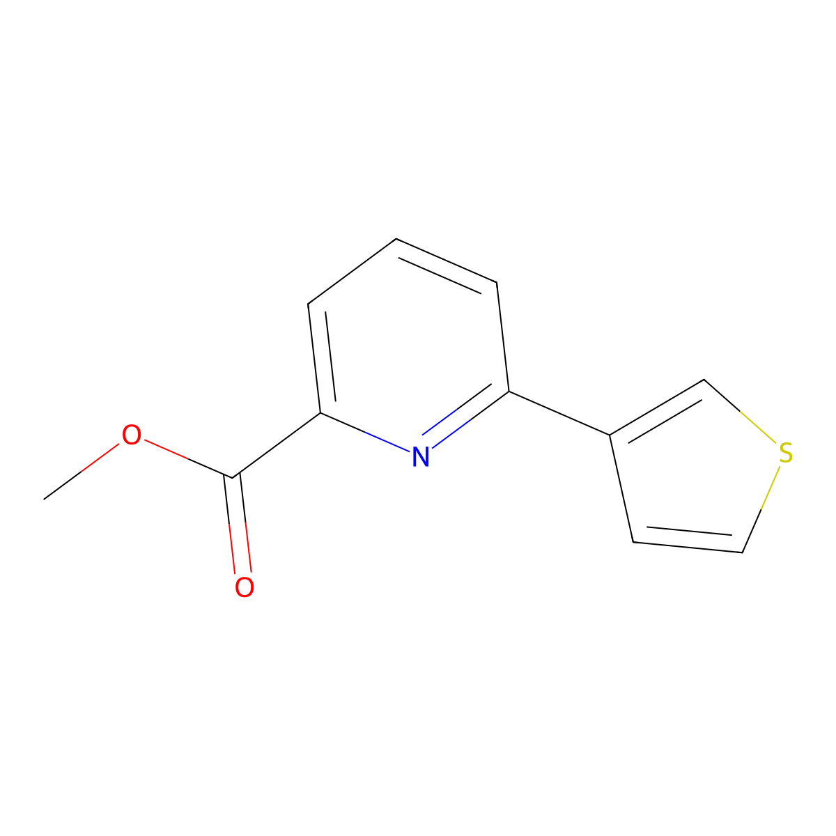 Methyl 6-(thiophen-3-YL)pyridine-2-carboxylate molecular structure, CAS 1820608-45-4